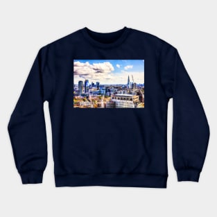 London City Canary Wharf Aerial View Crewneck Sweatshirt